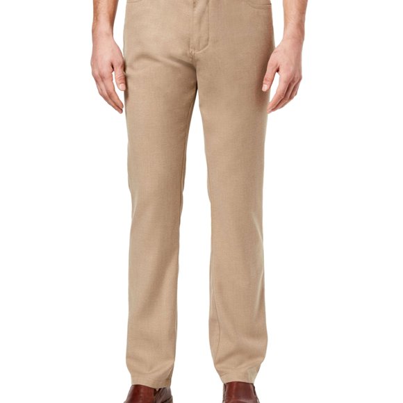 Ryan Seacrest Mens Suiting Casual Trouser Pants, Brown, 36W x 32L