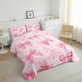 thumbnail image 3 of Erosebridal Cute Bowknot Bedding Sets Twin with Comforter,Ribbon Bowtie Duvet Insert,Pink Dot Comforter Sets Twin Size For Girls,Ultra Soft Bedroom Decoration Reversible,2pcs, 3 of 8
