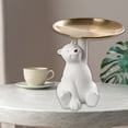 thumbnail image 4 of Bandeja de almacenamiento de Estatua de oso blanco accesorio decorativo nórdico Wdftyju para guardar estatuillas mesa de sala de estar soporte para aperitivos y llaves decoración artístic, 4 of 6