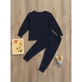 thumbnail image 4 of xiaxaixu Kids Nightwear, Solid Color Round Neck Long Sleeve Tops+ Long Pants, 4 of 8