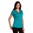 thumbnail image 2 of Animal Den Womens Ladies Moisture Wicking Athletic Golf Polo Shirts Tops & Tees (Tropical Blue, 3X-Large), 2 of 6