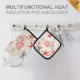 thumbnail image 4 of Yayeee Oven Mitts and Pot Holder Set of 4 Heat Resistant Kitchen Gloves Baking Hot Pad, Light Red Starfish, 4 of 5