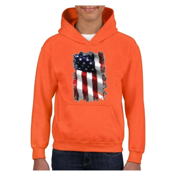IWPF - Big Girls Hoodies and Sweatshirts - American Flag 4th of July