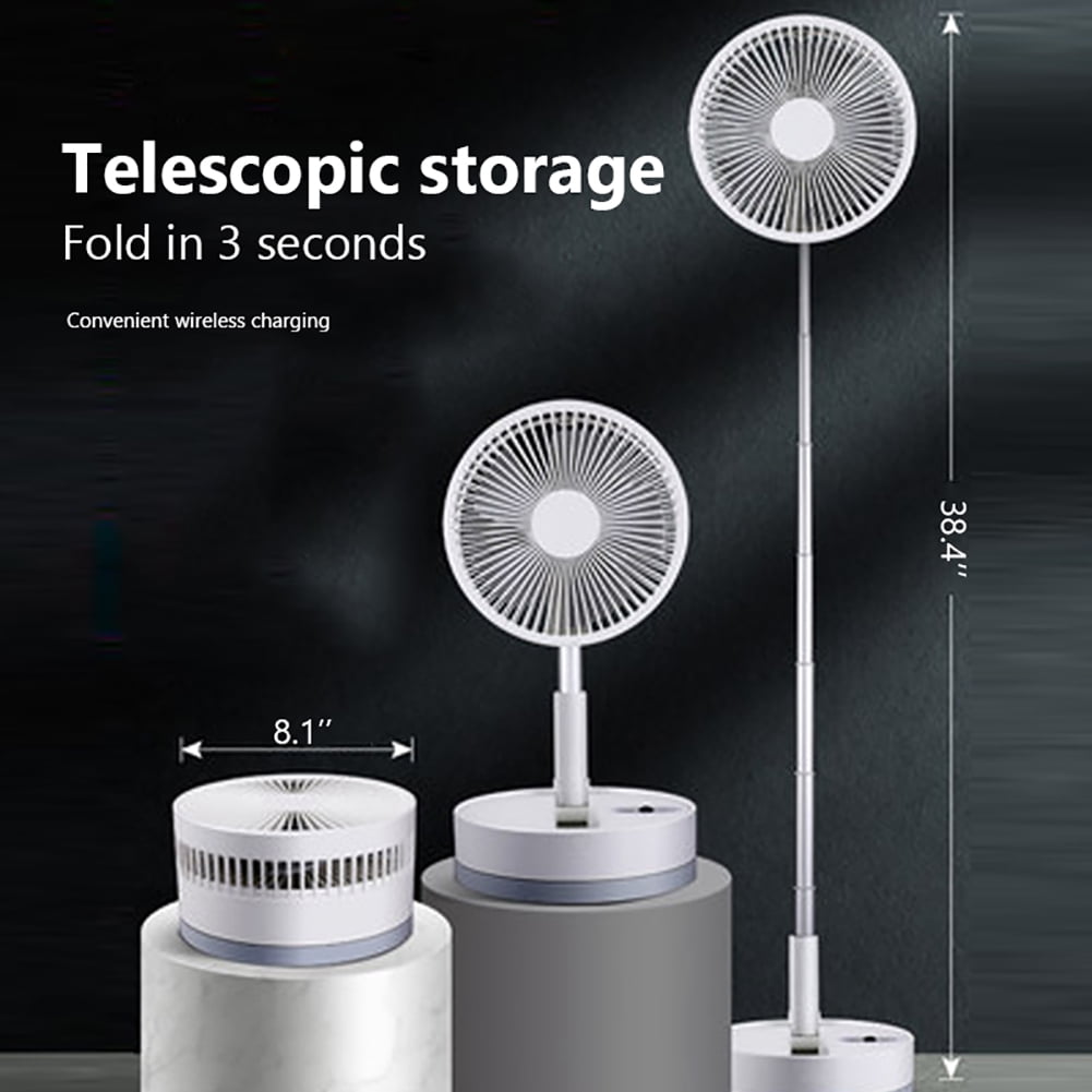 Veryke Portable Folding Telescopic Table/Floor Fan, USB Rechargeable