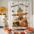 thumbnail image 3 of Shower Curtain 36"W x 72"L Thanksgiving Autumn Pumpkin Scarecrows Fabric Shower Curtains Set with Hooks Water Repellent Bathroom Curtains Machine Washable Bathroom Accessories, 3 of 6