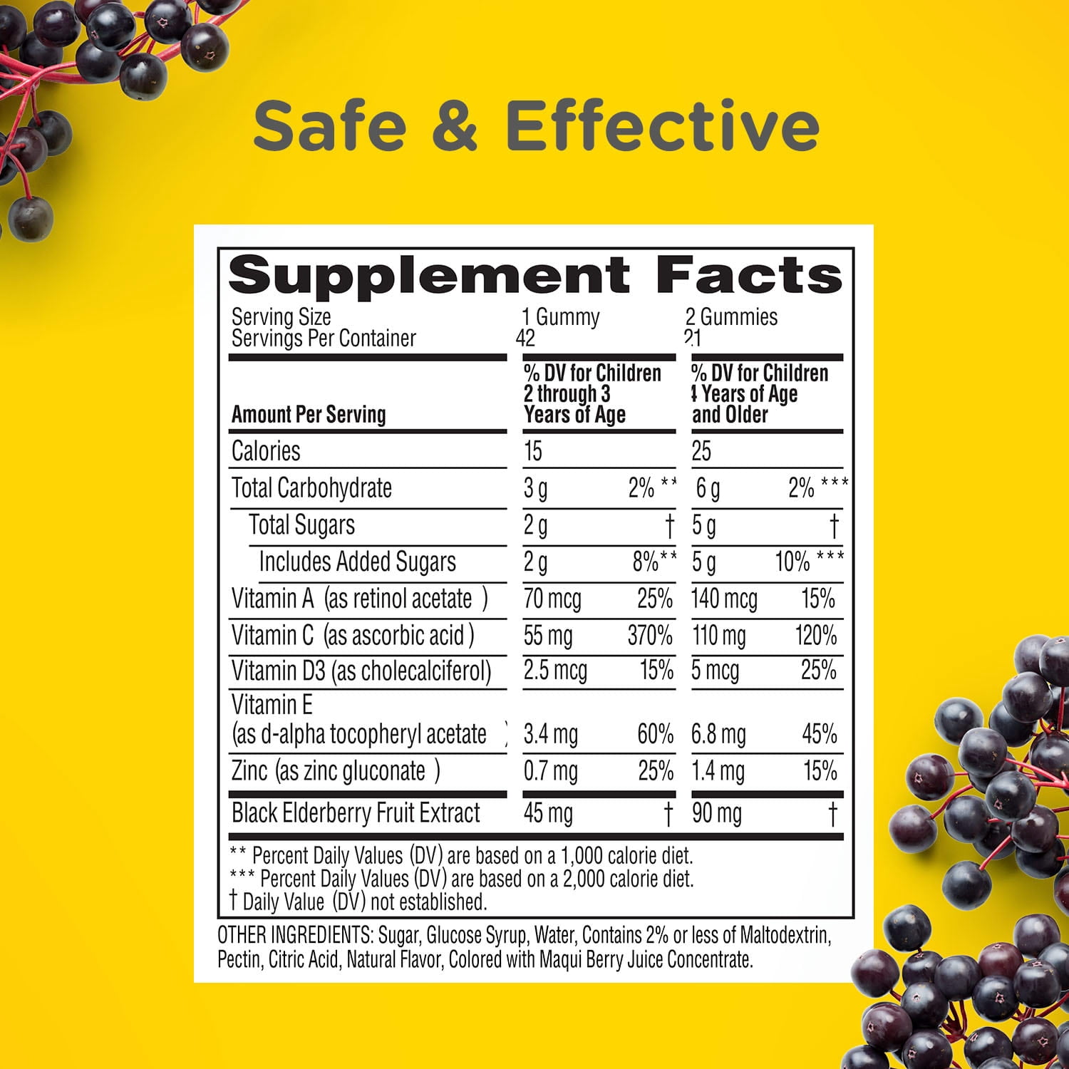 Zarbee's Children's Daily Immune Support* Gummies + Elderberry, 42 Count