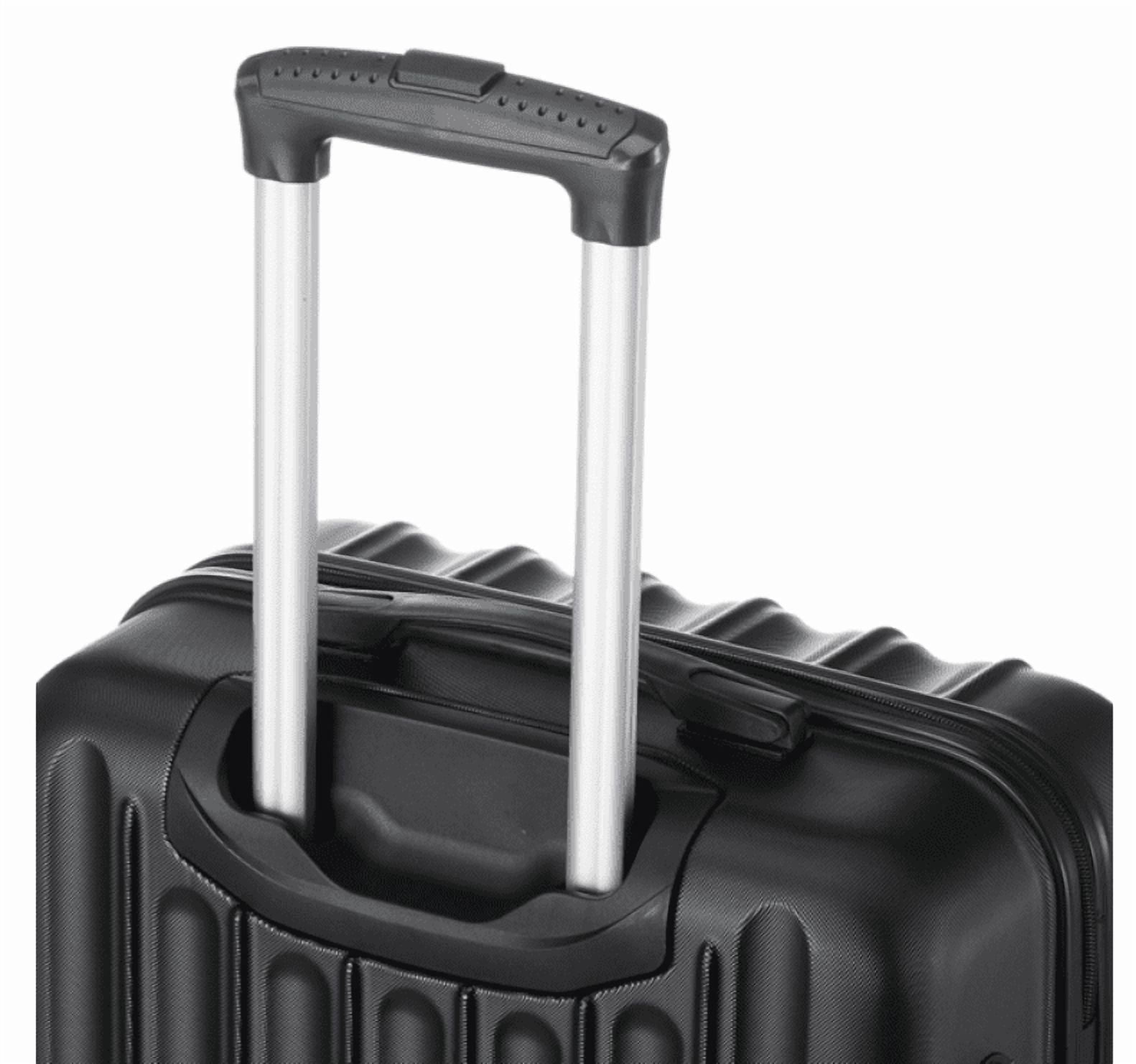 Alvantor 3-in-1 Large Capacity Travel Suitcase Set, Durable ABS+PC Hardshell Luggage with Wheels, Black (20"|24"|28")