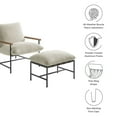 thumbnail image 2 of Modway Raya Outdoor Patio Boucle Lounge Chair and Ottoman in Ivory, 2 of 9