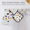 thumbnail image 4 of Yayeee Oven Mitts and Pot Holder Set of 2 Heat Resistant Kitchen Gloves Baking Hot Pad, Black Simple Shapes, 4 of 5