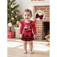 thumbnail image 5 of BemeyourBBs Baby Girl Christmas Outfit Includes Romper Plaid Shorts Headband Socks, 5 of 9