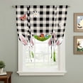 thumbnail image 2 of Easter Bunny Balloon Curtains for Windows, Bedroom Curtains 54 Inch Length, Spring Easter Eggs Floral White Black Plaid Tie Up Curtains Panels Thermal Insulated Bathroom Curtains Window 42"x54", 2 of 8