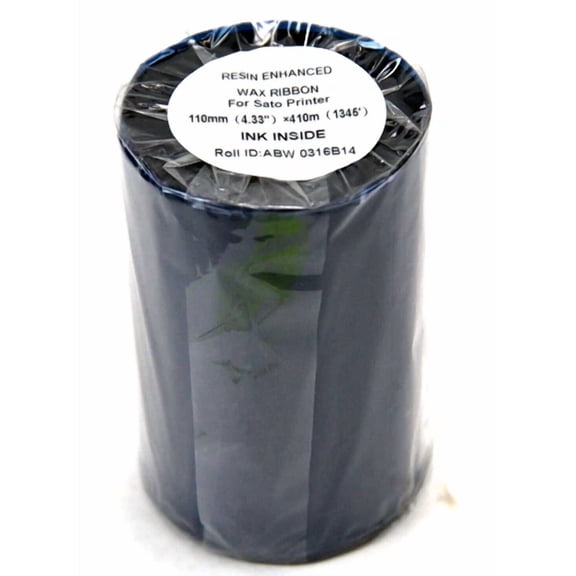 VIGOR- Resin Enhanced Wax Print Ribbon For Sato Printer 110Mm X 410M 4.3" X 1345' Roll