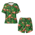 thumbnail image 5 of Wukai Flamingo Women's Pajama Set,Short-Sleeve Top and Shorts with Elastic Waistband and Pockets for Loungewear, Yoga, and Casual Wear-4X-Large, 5 of 8