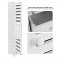 thumbnail image 4 of Bathroom Storage Organizer, Wood Plastic Bathroom Tall Slim Storage Cabinet with Doors & Shelves, Bathroom Corner Shelf, Farmhouse Corner Cabinet for Kitchen Living Room, White, 4 of 10