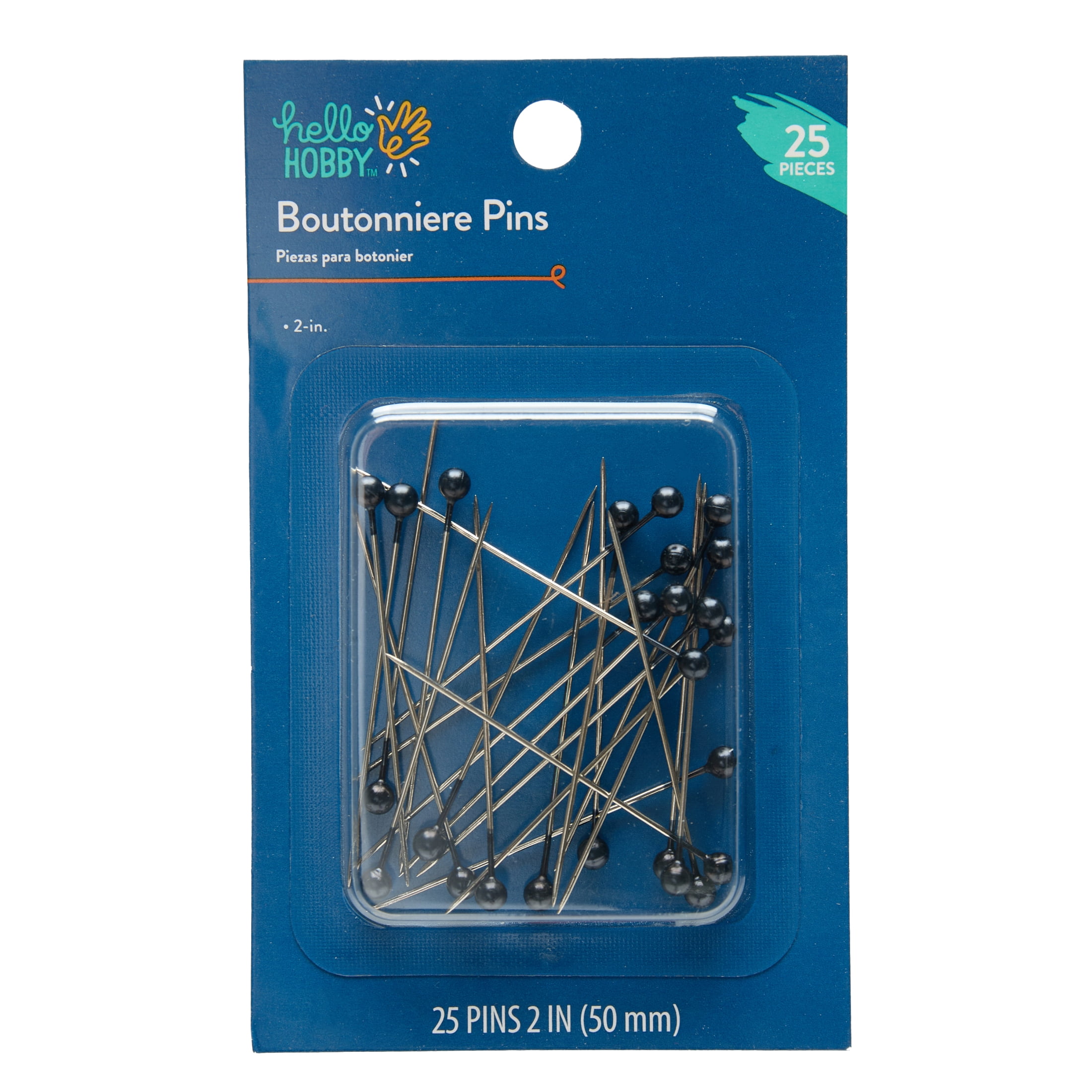 (6 pack) Hello Hobby Boutonniere Pins - Durable Metal with Classic Silver Finish