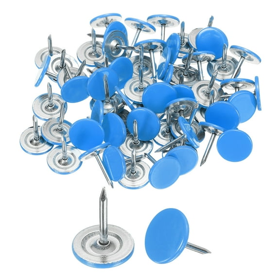 120Pack Push Pins, 11mmx13mm Round Flat Head Decorative Thumb Tacks, Blue