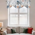 thumbnail image 3 of Oceans Marine Life Tie Up Valances Curtain, Adjustable Kitchen Orange Blue Octopus Starfish Wood Grain Valances for Windows Decor, Rod Pocket Short Curtains Set for Bedroom/Bathroom, 54"x18", 3 of 9