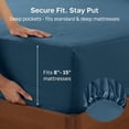 thumbnail image 5 of California Design Den Twin XL Fitted Sheet Only, Soft 400 Thread Count 100% Cotton Sateen, Deep Pocket, All-Around Elastic, Side Indicators - Peacock Blue, 5 of 9