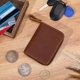 thumbnail image 4 of Tarjetero de piel auténtica con ranuras para tarjetas de crédito, monedero rectangular con RFID, monedero de viaje, tarjetero pequeño con cremallera., 4 of 9