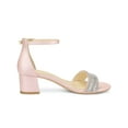thumbnail image 3 of BLISSFUL STEP Glittering Ankle Strap Block Heel Open Toe Sandals for Women Pink 6, 3 of 7