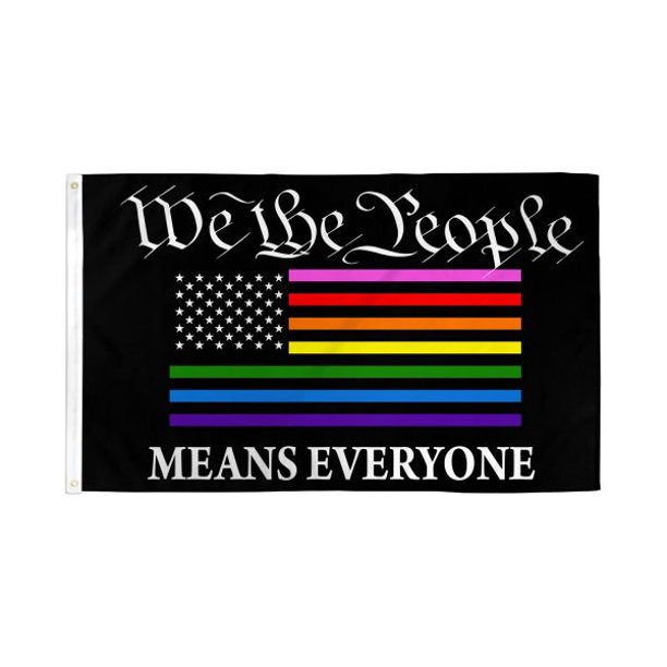 LGBTQ "We The People Means Everyone" Pride Flag With Grommets 3' X 5 ...