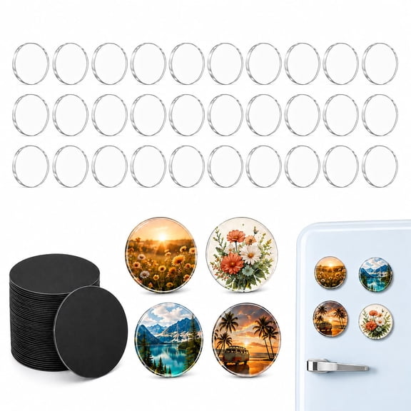 2x2 Inch DIY Fridge Magnets Kit – Clear Acrylic Magnetic Picture Frames with Adhesive Backing for Photos, Art, and Craft Projects