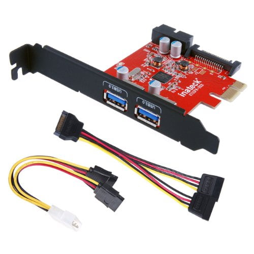 PCI-E USB 3.0 4 Ports Super Speed USB 3.0 to 15-Pin SATA Power Connector PCI Express Card Adapter