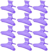 12 Pack Butterfly Hair Clamps Clips Hair Claw Clips Salon Pro Section Clip for Styling, Cutting, Coloring Large Hair Clips Hairdressing Salon Tool Hair Accessories for Women Girls- Purple