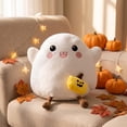 thumbnail image 5 of Homellea White Halloween Pumpkin Ghost Plush Pillow, 12.6 Inch Stuffed Decorative Cushion for Sofa, Bed, Chair, Shelf, Party, Photo Prop and Fall Home Decor, 5 of 8