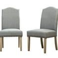 thumbnail image 3 of 2 Urban Style Chair With Gray Padding. Solid Wood Nailhead Accents. Frame. 20" W X 25" D 41" H. Seat Height 20". Cushion 7.75". Leg 13.6". Modern Dining Chairs Of 2 In Fabric - Oak Construction, 3 of 4