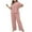 Pink, variant on cfhntfmh Women's Plus Size Pajama Sets Button down Short Sleeve Shirts with Long Pants Sleepwear Loungewear Xl to 4Xl