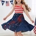 thumbnail image 1 of Odeerbi Niñas Día de La Independencia Vestido de Deslizamiento En Capas de Línea de Verano Patriótico Estrella Raya Vestido de Correa Casual, 1 of 9