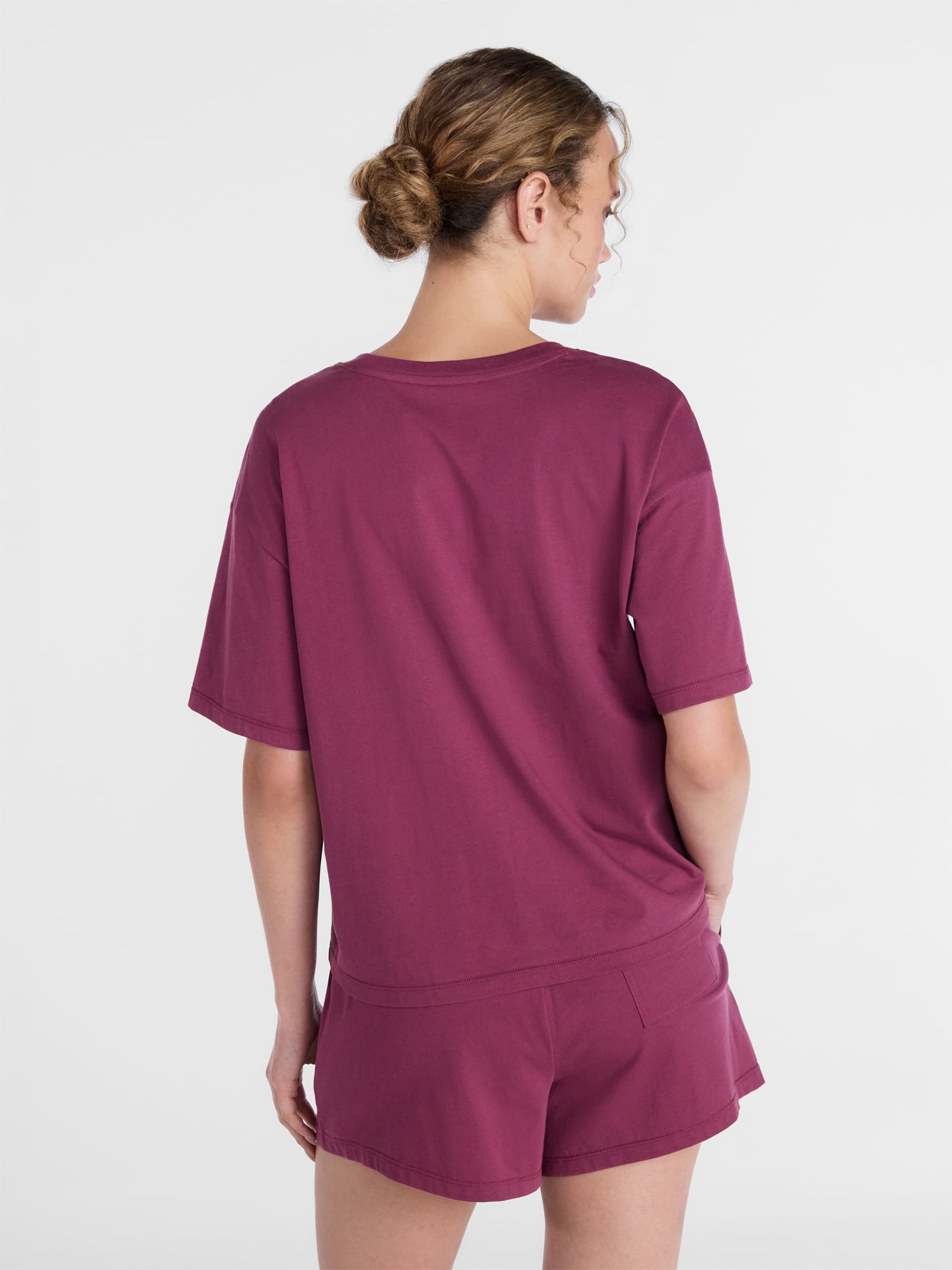 Joyspun Women's Cotton Jersey Sleep Graphic Tee with Short Sleeves, Sizes XS-3X