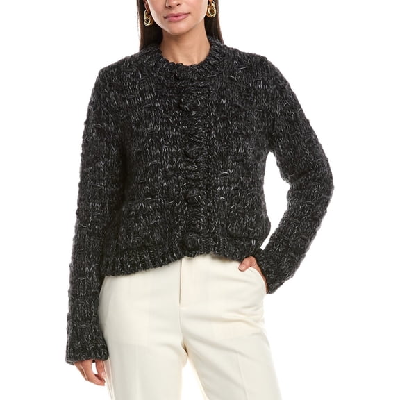 Dolce & Gabbana womens Wool & Alpaca-Blend Cardigan, 38, Black