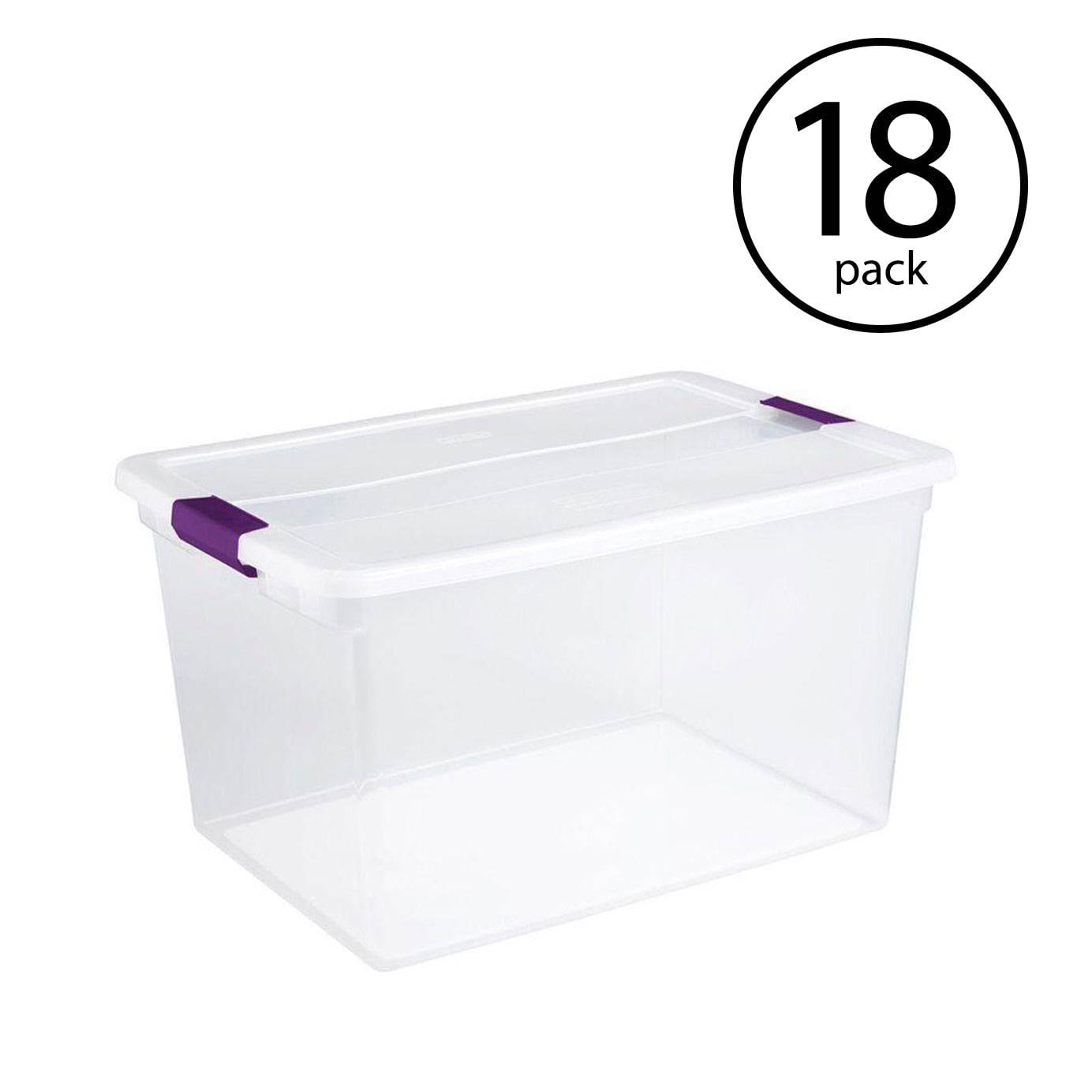 Sterilite 17571706 66 Quart ClearView Latch Box Storage Tote Container, 18 Pack