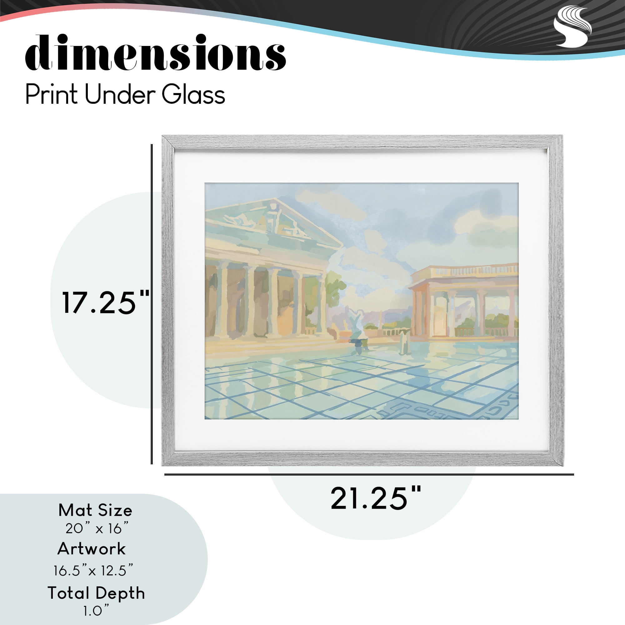 Stupell Industries Sam Simeon Architecture Gray Framed Print Under Glass, design by Amelia Noyes