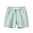 thumbnail image 2 of Krdevn Summer Children's Stretch Waist Tie Shorts with Mesh Ventilation Pure Color Five Inch Mid Length Casual Shorts,4-5 Years, 2 of 3