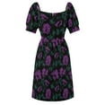 thumbnail image 7 of Purple flowers on black background Dress women clothes evening dress women, 7 of 7