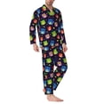 thumbnail image 2 of Fotbe Owls And Hearts Pijama de Hombre con Estampado de Manga Larga, Conjunto de 2 Piezas, Ropa de Dormir Suave y Cómoda con Bolsillos-Medium, 2 of 7