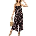 thumbnail image 2 of Dyegold Jumpsuits for Women Casual, Summer Jumpsuit for Women Casual Loose Spaghetti Strap Overalls Floral Print Round Neck Sleeveless Rompers Overalls, 2 of 5