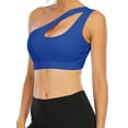 thumbnail image 1 of SHCKE Women Sexy One Shoulder Cut Out Sports Bra Workout Tops Yoga Activewear Medium Support for Gym Fitness, 1 of 6