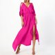 thumbnail image 2 of Vestido informal de verano para mujer, fluido, de color liso, tejido ligero y transpirable, versátil con collar, corte holgado, 2 of 4