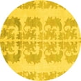 thumbnail image 1 of Ahgly Company Indoor Round Abstract Yellow Modern Area Rugs, 3' Round, 1 of 4