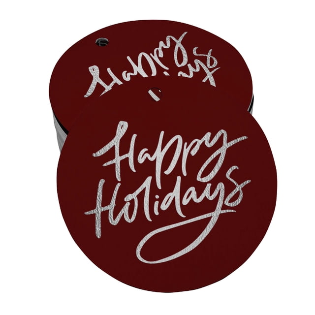 Inkdotpot Étiquette en Papier Argentée Réelle Joyeuses Fêtes 50 Pcs