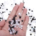 thumbnail image 4 of Flatback Pearls and Rhinestone 3-10mm, Mixed Size Pearls Rhinestone for Face Nail Art DIY, Mixed Black WHite 60g, 4 of 6