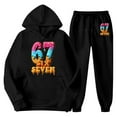thumbnail image 4 of MEZZALL Kids Girls Long Sleeve Hooded Sweatshirt Tops And Pants Casual Outfit Soft 67 Printed Jogger Tracksuit Daily Adorable Children Fashion Clothes Sets, 4 of 4