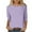 Purple, variant on JPVDPA Womens 3/4 Sleeve Tshirt Tops Solid Color Fall Winter Fashion Crewneck Blouse Tee Trendy Woman Clothing Orange L