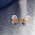 thumbnail image 4 of Gem Stone King 10K Yellow Gold Ecstasy Mystic Topaz Women Stud Earrings (1.10 Ct Round 5MM), 4 of 4