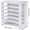 thumbnail image 3 of 7 Tier Literature Organizer Rack Horizontal Organizer for Home White File Holder Office Desk Mail Letter Tray & Paper Sorter Document Notebooks Storage Rack, 3 of 7