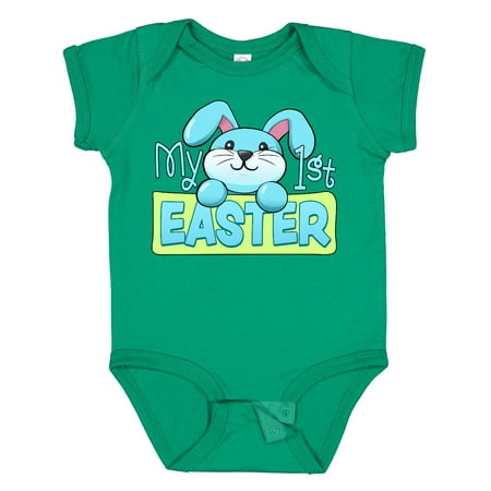

Inktastic My First Easter Cuddly Blue Bunny Boys or Girls Baby Bodysuit